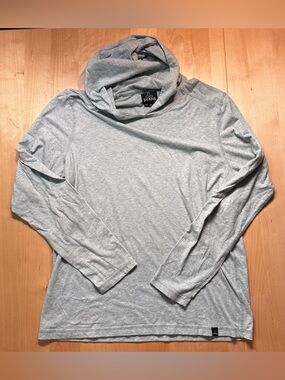 Prana Heather Gray Lightweight Cowl Hooded Long Sleeve Top